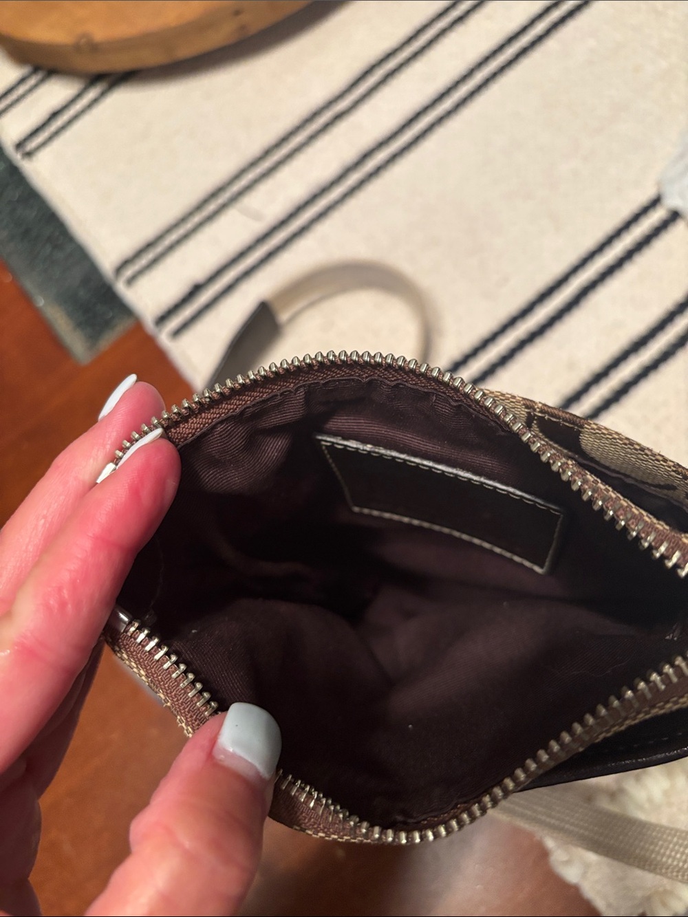 Coach Brown Signature Canvas Mini Crossbody with Cream Strap - Picture 6 of 6